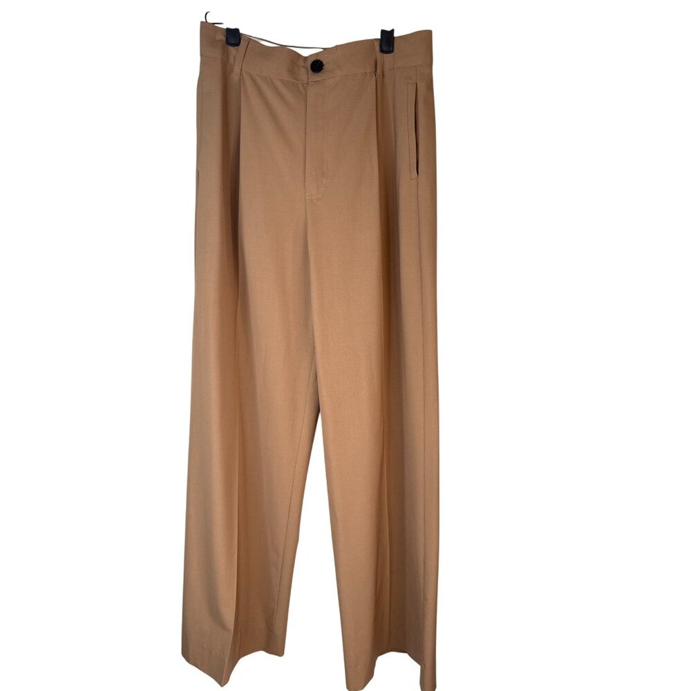 Zara Camel Wide Leg Trousers - Picture 2 of 14